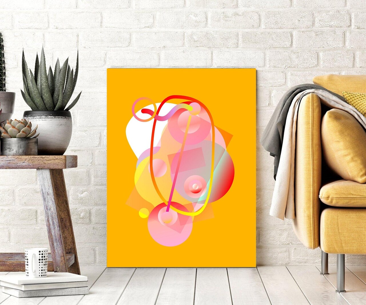 Abstract Artwork Orange Wall Art Wall Decor I Framed Canvas Artwork